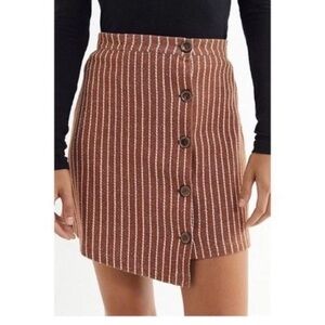 Urban Outfitters Ellie Rust Asymmetrical Striped Skirt. Size Small
